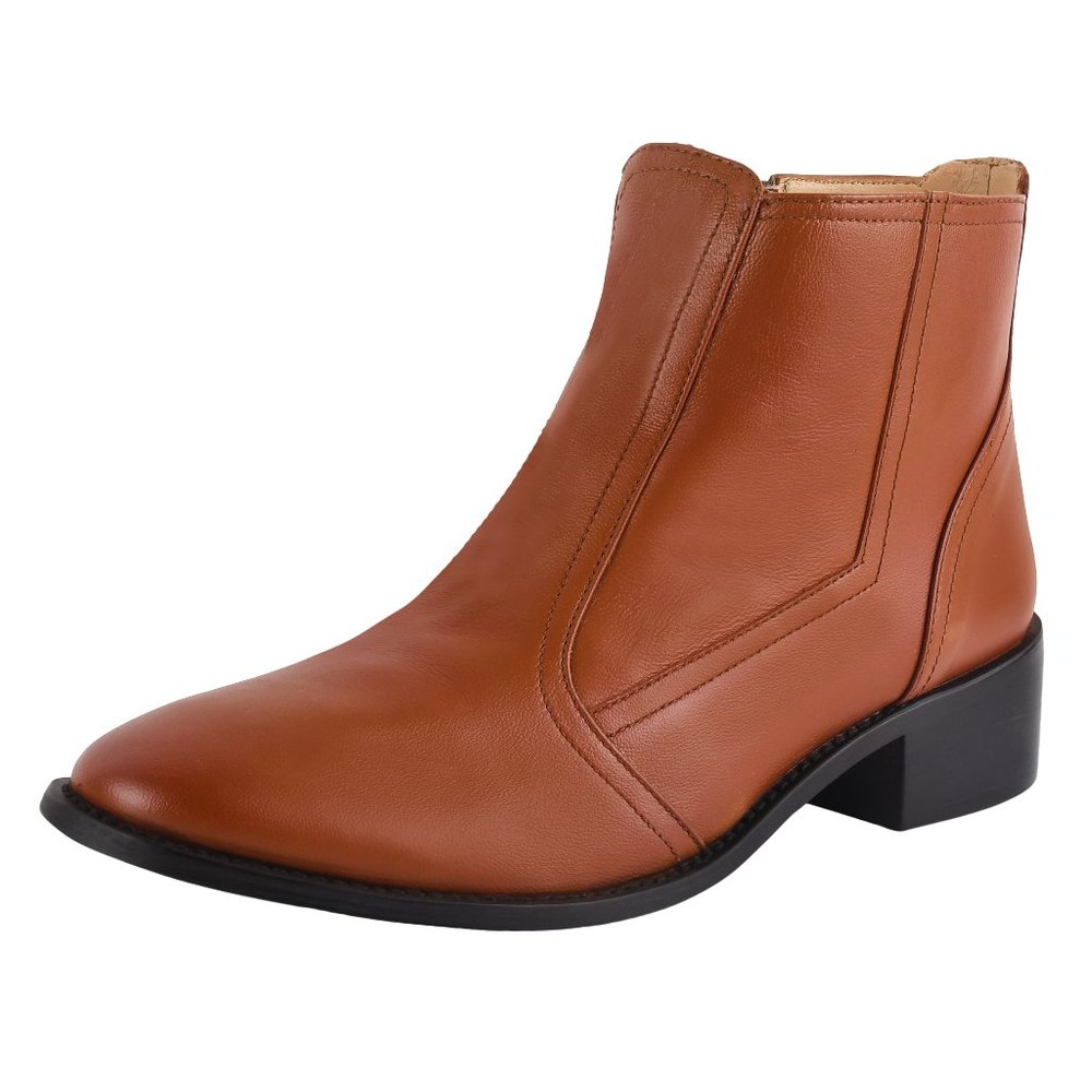 LIBERTYZENO Women Zipper/Chelsea Boots Fashion Leather Ankle Dress Shoes